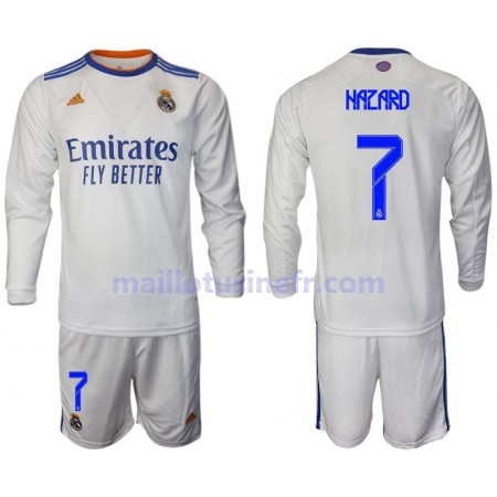 Maillot de Foot Real Madrid Hazard 7 Domicile 2021-22 Manches Longues - Enfant